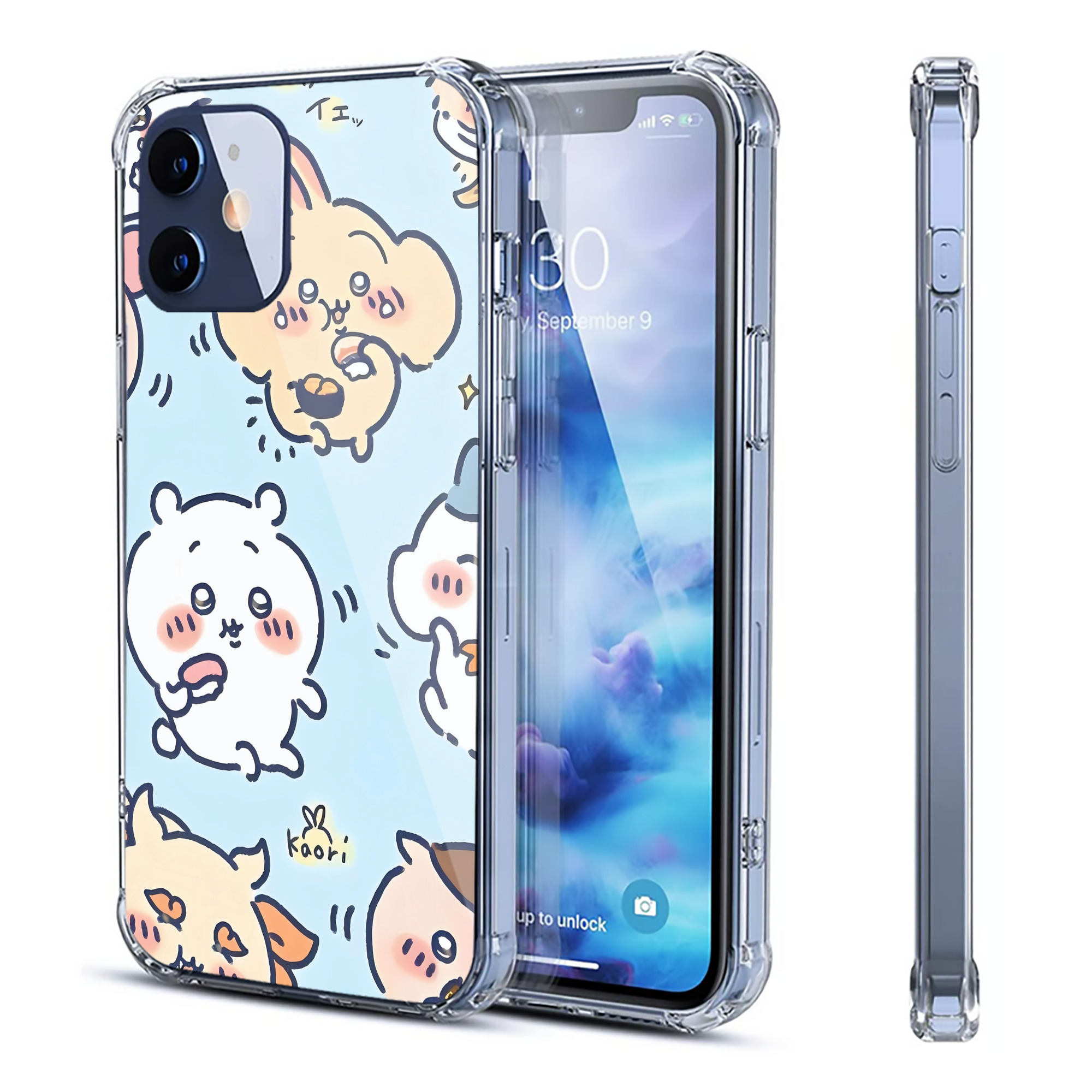 （画像用） ちいかわ Chii-kawa 【iPhone 12シリーズ対応】透明スマホケース（クリアソフトケース）